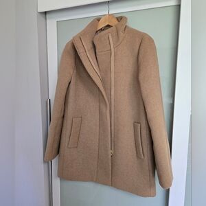 J. Crew Tan Stadium Wool Blend Cocoon Coat Size 6
